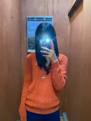 (M) POLO ポロ ラルフローレン スポーツ ケーブル Vネック ニット