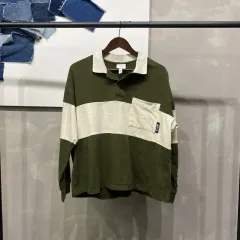 (95) H&M（エイチ・アンド・エム）カジュアル ストライプ 長袖 カラーTシャツ