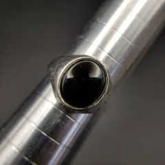 ミニマル オニキス インレイ オーバル 925 シルバー ヴィンテージ シグネット リング 銀 指輪 スタイリッシュ 定番 クラシック Y26-O