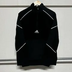 アディダス ブラック ハーフジップアップ L