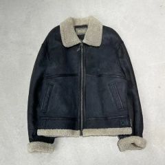 タグ付 EMMETI エンメティ ムートンボア フェイクレザー ジャケット 42 
