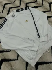 L アディダス SST テリー 素材 トラックジャージ / 白