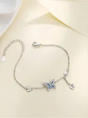 ジュエリー レディース ブレスレット タッセル蝶ブレスレット レディース スターリングシルバー モリスタイル ライトラグジュアリー鎖骨チェーン