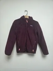 パタゴニア キッズ リバーシブル ダウン フーディー ジャケット レッド/パープル (M/10A)のサムネイル