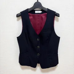 enjoy 事務服 ベスト ユニフォーム 制服 ブラック 黒 ストライプ レディース 9号 M相当 仕事 カーシーカシマ オフィスウェアのサムネイル