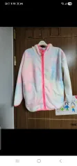 シンディキッズ 女の子 ジップアップ フーディー 薄い 起毛 ジャケット アウター (150 62cm)のサムネイル