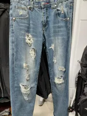 PHILIPP PLEIN(フィリッププレイン) デニム ダメージ ウォッシュ ズボン 33のサムネイル