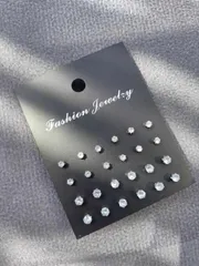 ジュエリー レディース イヤーアクセサリー  ステンレススチール製可愛いミニファッションスタッドピアスセット 24個入り