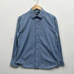 A19604 美品 ポールスミス シグネチャーストライプシャツ ブルー系M