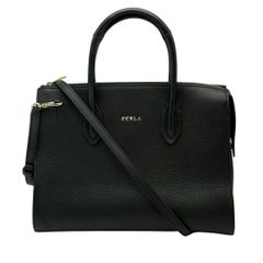 極美品✨FURLA フルラ リンダ 2way ハンドバッグ レザー ブルー - メルカリ