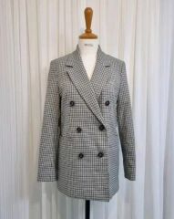 美品✨ROPE ロペ 千鳥格子柄 ダブルテーラードジャケット シルク混 Y2K 