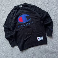 チャンピオン スウェット 黒 ペイント柄 ペンキ 2XL オーバーサイズ 