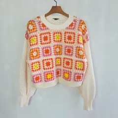 ZARA ザラ クロシェ フラワー ニット クロップド セーター