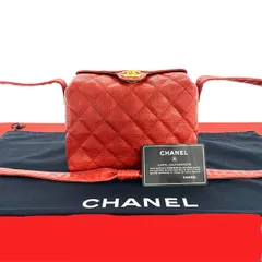 極 美品 カード シール有 2番台 CHANEL シャネル マトラッセ ココマーク キャビアスキン 本革 ショルダーバッグ ポシェット レッド 30305