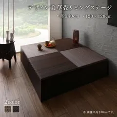 リビング収納 チェスト キャビネット タンス テレビ台 国産 収納付きデザイン美草畳リビングステージ 畳ボックス収納 120×120cm ハイタイプ