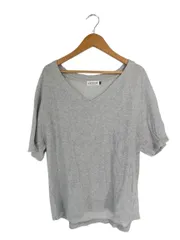 レプシィム ローリーズファーム LEPSIM LOWRYS FARM Tシャツ Vネック 半袖 無地 サイズF グレー QQQ