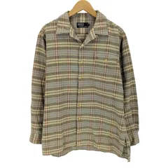 ポロバイラルフローレン Polo by RALPH LAUREN 90~00s 開襟 チェックオープンカラーネルシャツ メンズ  M