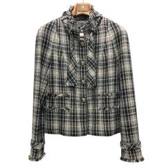 CHANEL シャネル クロップドジャケット ヴィンテージ レース カメリア 