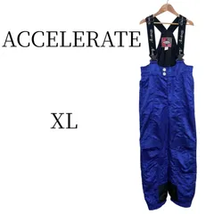 ACCELERATE スキーウェア オーバーオール XL LL ブルー 青 スノーボードウェア 中綿 メンズ 大きいサイズ 90s スノボ ウェア 古着