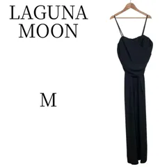 ラグナムーン LAGUNAMOON クロスベアパンツドレス M ブラック オールインワン サロペット 結婚式 パーティー 二次会 ドレス 披露宴 成人式 お呼ばれ フォーマル コンビネゾン