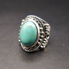 草*非様 Navajo ナバホ族 インディアンジュエリー ターコイズリング 24