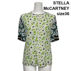 ◇ ステラマッカートニー STELLA McCARTNEY プルオーバーブラウス シャツ 半袖 花柄プリント シアー シルク100 36 S 7号 レディース S6D783のサムネイル