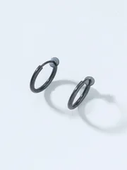 ジュエリー メンズ イヤーアクセサリー ステンレススチール製スプリングクリップオンイヤリング 1ペア (男性用)