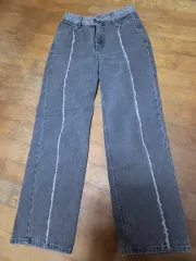 グレーウォッシュデニムワイドパンツㅡ27