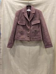 N0712-17☆Yves Saint Laurent チェック柄 ジャケット - メルカリ