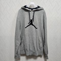 ジョーダン パーカー ロゴ フード 長袖 M 灰 綿 スポーツ デイリー 