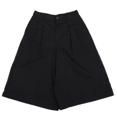 コムコム コムデギャルソンCOMME des GARCONS ポリジオメトリックジャガードツータックワイドハーフパンツ 黒S