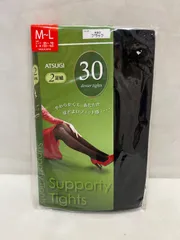 未使用☆ATSUGI アツギ 30デニール タイツ 2足組 M〜L ブラック
