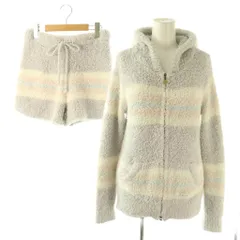 ジェラートピケ gelato pique セットアップ パーカー ジップアップ ショートパンツ ルームウェア F パープル /HK ■GY06