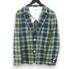 ビズビム 0112105013022 チェック柄 テーラード ジャケット 2 緑 ビズビム VISVIM 0112105013022 チェック柄 テーラード ジャケット