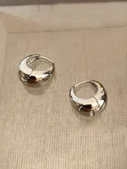 ジュエリー レディース イヤーアクセサリー  女性の日常着のためのファッショナブルなミニマリストスタイルのコールドトーンイヤリング1ペア