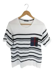 ブラックレーベル BLACK LABEL プルオーバー Tシャツ カットソー 半袖 ボーダー 胸ポケット マルチカラー サイズL QQQ