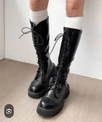 jouetie ストレッチレースアップロングブーツ 厚底 靴 今期 Lサイズ