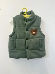 キッズ ボアファー ベスト グリーン