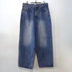 美品 エクストララージ 32インチ バギーストレッチデニムパンツ ワイド 