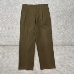 ブルネロクチネリ タック チノパン ストレッチ ブラウン イタリア XXL