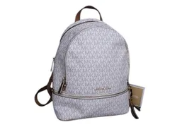 MICHAEL KORS マイケルコース リュック MK柄 アイボリー系 PVC レザー レディース ゴールド金具 超美品