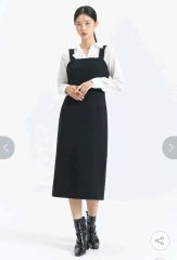 美品☆ブルーレーベルクレストブリッジ ジャンパースカート ひざ丈 黒
