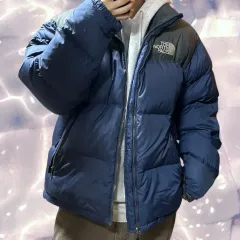 THE NORTH FACE ザノースフェイス グースダウン Nuptse(ヌプシ) ダウン 700 ネイビ グレー 100 Lのサムネイル