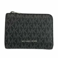マイケルコース MICHAEL KORS 財布 二つ折り PVC レザー MKシグネチャー ロゴ 黒 ブラック 36F2LCOF3B /XZ ■GY18