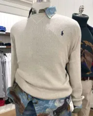 POLO RALPH LAUREN ポロラルフローレン メンズ コットン クルーネック セーター オートミール L