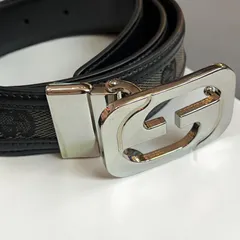 GUCCIグッチ リバーシブル ベルト インターロッキングG キャンバス×レザー