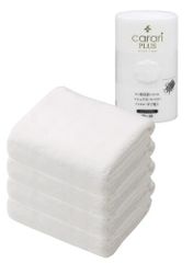 carari(칼라리) 페이스 타올 흡수력[3.3배]의 마이크로 화이버 PLUS 화이트 4매 세트 섬유의 틈새에 재빠르게 흡수