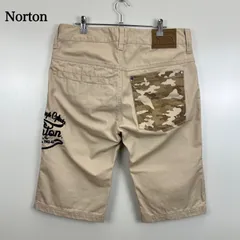Norton motorcycles side logo half pants XXL ノートン サイドロゴ 刺繍 カモフラ ハーフパンツ 希少 レア オーバーサイズのサムネイル