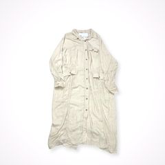 ティッカ TICCA マキシ丈 リネン混 ロングシャツワンピース ベージュ