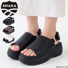 SACRA サクラ 厚底サンダル レザースポーツサンダル ブラック×ベージュ